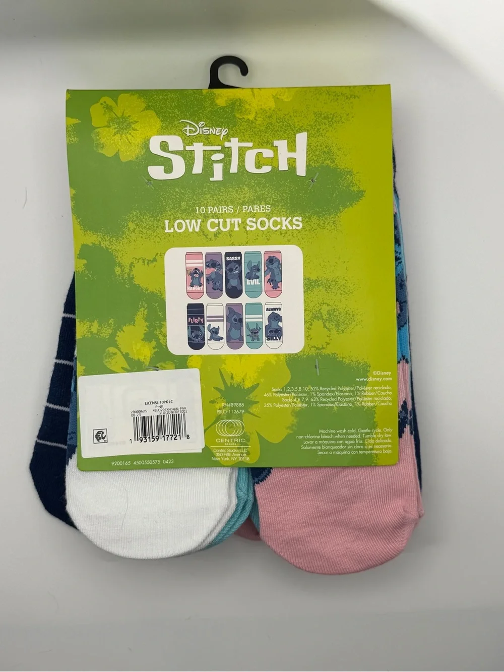 Disney Woman's Stitch Low Cut Sock Set - Pink, Navy, White, Teal